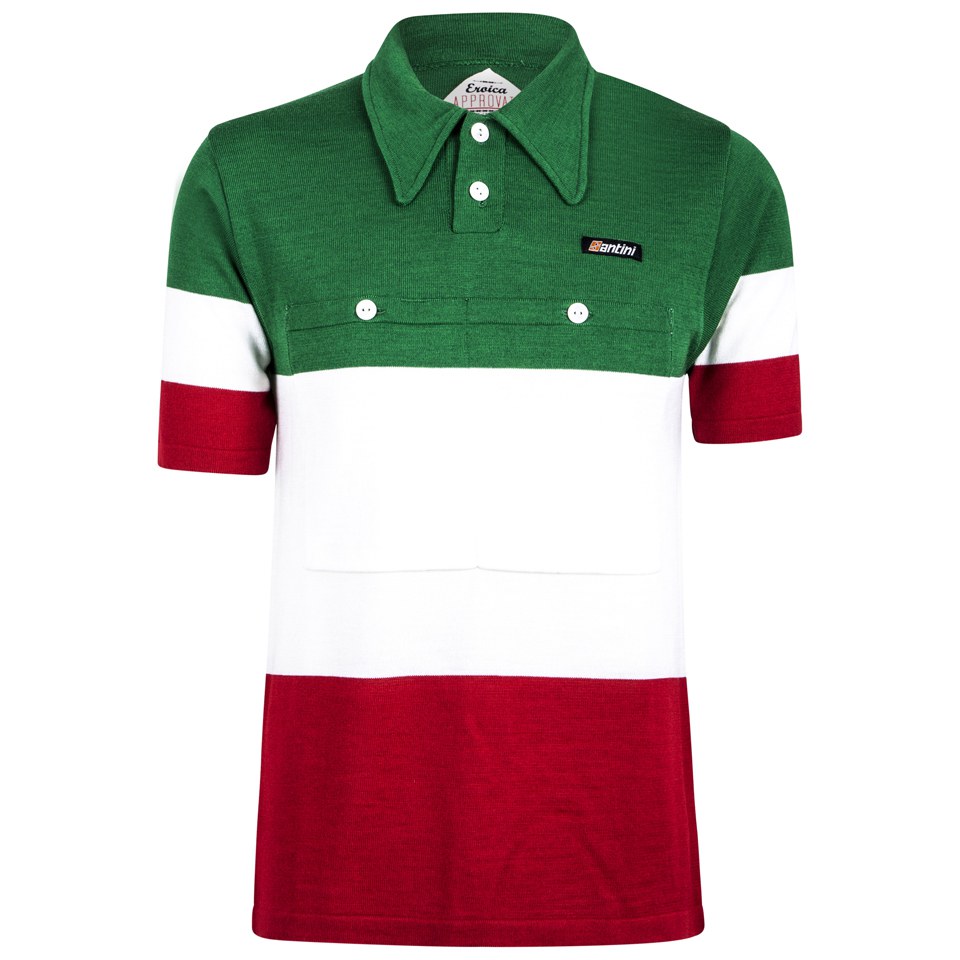 Comprar Santini 60s Campione D'Italia Heritage Series Polo Shirt - Red/white/Green - XL al mejor precio