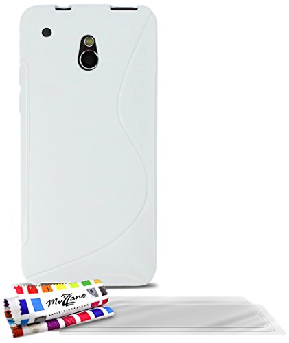 Comprar Muzzano F25107 - Funda para HTC One Mini + 3 protecciones de pantalla, color blanco al mejor precio