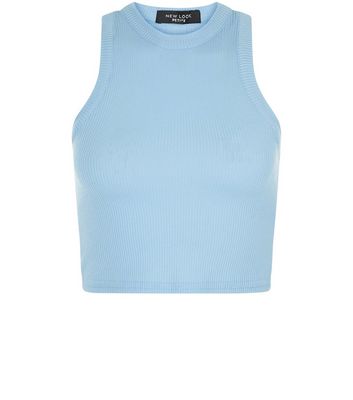 Comprar Petite Pale Blue Ribbed Crop Top al mejor precio