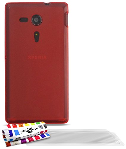 Comprar Muzzano F255924 - Funda para Sony Xperia SP, incluye 3 protectores de pantalla, color rojo al mejor precio