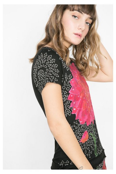 Comprar Desigual - Mujer - Camiseta negra larga - Jude - Size XL al mejor precio