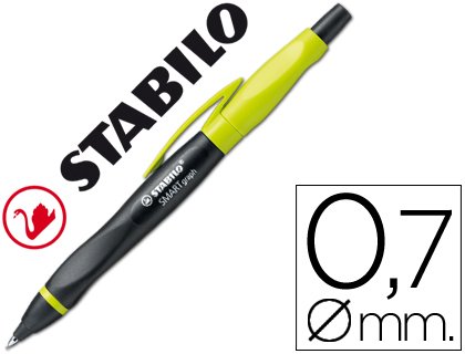 Comprar PORTAMINAS STABILO SMARTGRAPH 0,7MM HB CUERPO NEGRO Y VERDE KIWI (5 unid.) al mejor precio