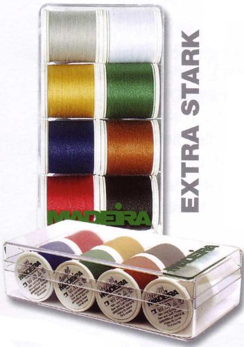 Comprar Madeira 8016 Areofil - Caja de hilos de costura extrafuertes (n.º 35, 8 bobinas de 100 m), varios colores al mejor precio