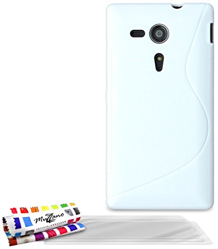 Comprar Muzzano F7343 - Funda para Sony Xperia SP + 3 protecciónes de pantalla, color blanco al mejor precio