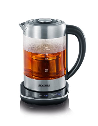 Comprar Severin WK 3471 - Tetera y hervidora de agua, de acero inoxidable y cristal, color negro y gris al mejor precio