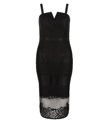 Comprar Black Stripe Lace Bodycon Dress al mejor precio