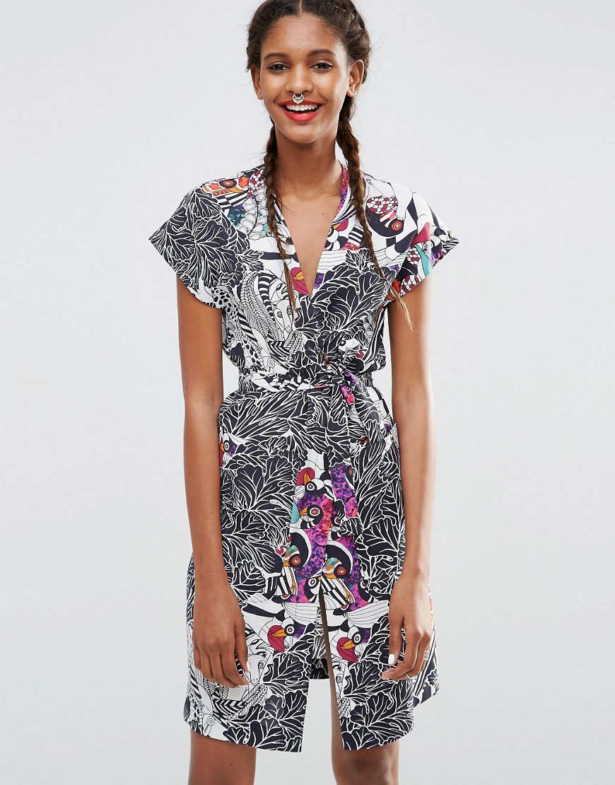 Comprar Kimono con estampado de cara de animales de ASOS AFRICA x Chichia al mejor precio