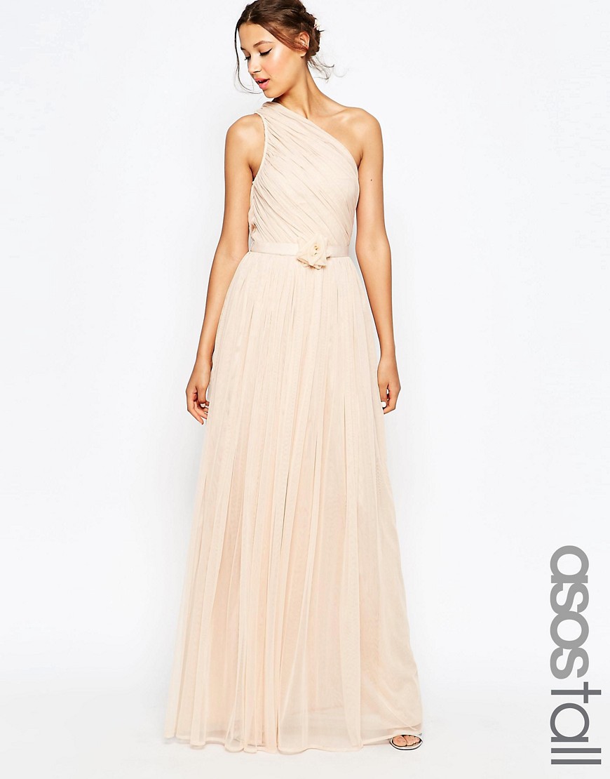 Comprar Vestido largo asimétrico con flor de ASOS TALL WEDDING al mejor precio
