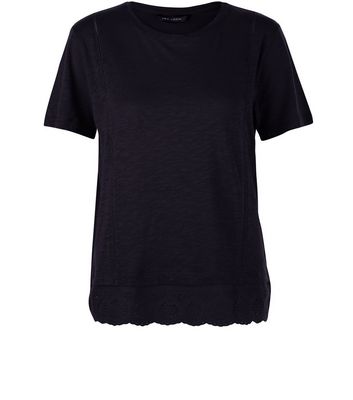 Comprar Black Crochet Hem T-Shirt al mejor precio