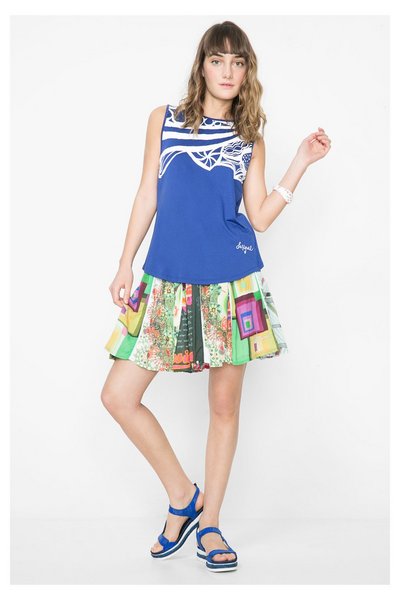 Comprar Desigual - Mujer - Top azul con espalda cruzada - Nadia - Size XXL al mejor precio