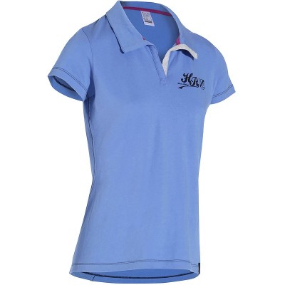 Comprar Polo equitación mujer manga corta logotipo HR azul ultra FOUGANZA al mejor precio