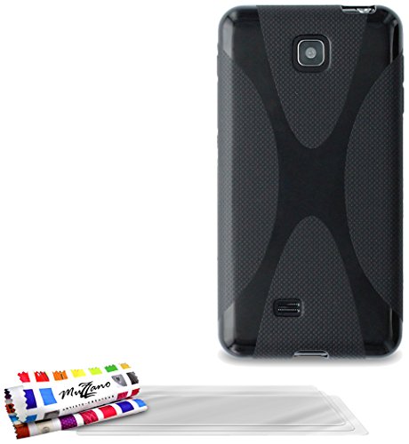 Comprar Muzzano F7319 - Funda para LG Optimus F5 + 3 protecciónes de pantalla, color negro al mejor precio