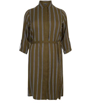 Comprar Curves Green Stripe Shirt Dress al mejor precio