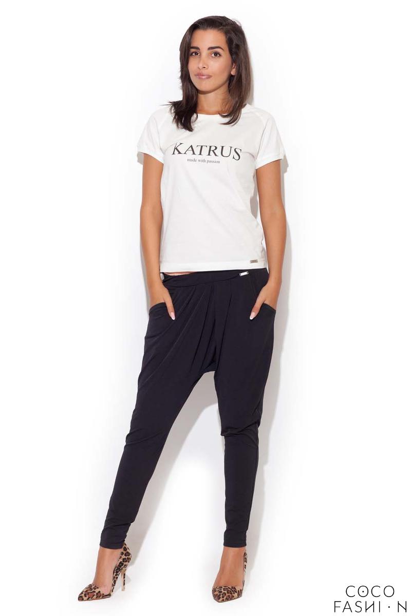 Comprar Drop Crotch Stretch Pleated Black Pants al mejor precio