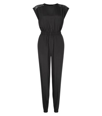 Comprar Teens Black Lace Shoulder Jumpsuit al mejor precio