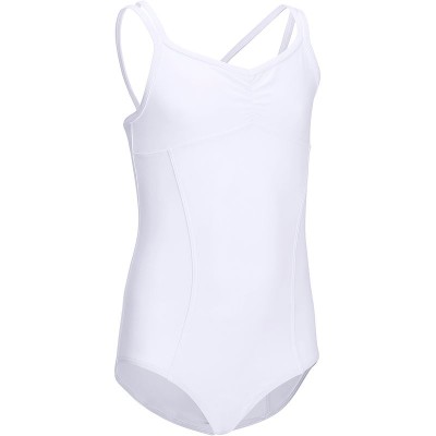 Comprar Maillot de danza clásica tirantes finos niña SYLVIA  blanco DOMYOS al mejor precio