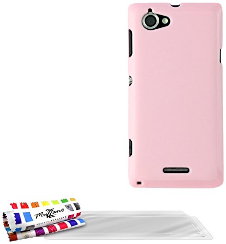 Comprar Muzzano F13761 - Funda para Sony Xperia L, incluye 3 protectores de pantalla, color rosa al mejor precio