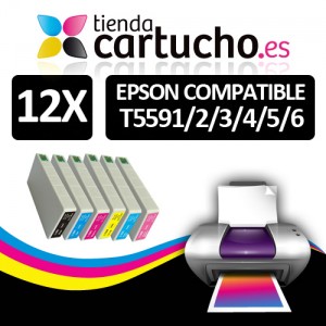 Comprar PACK 12 (ELIJA COLORES) CARTUCHOS COMPATIBLES EPSON T5591/2/3/4/5/6PACK 12 (ELIJA COLORES) CARTUCHOS COMPATIBLES EPSON T5591/2/3/4/5/6 al mejor precio