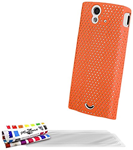 Comprar Muzzano F17S09-5762476 - Funda para Sony Xperia Ray, con 3 protectores de pantalla, color naranja al mejor precio