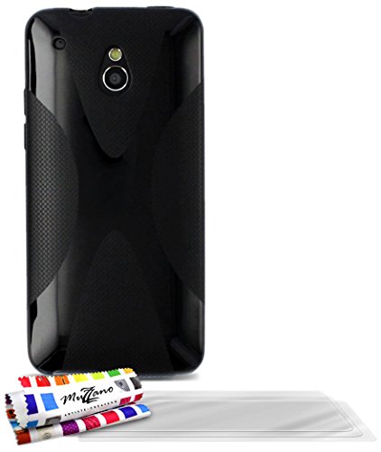 Comprar Muzzano F25125 - Funda para HTC One Mini (M4) + 3 protecciones de pantalla, color negro al mejor precio
