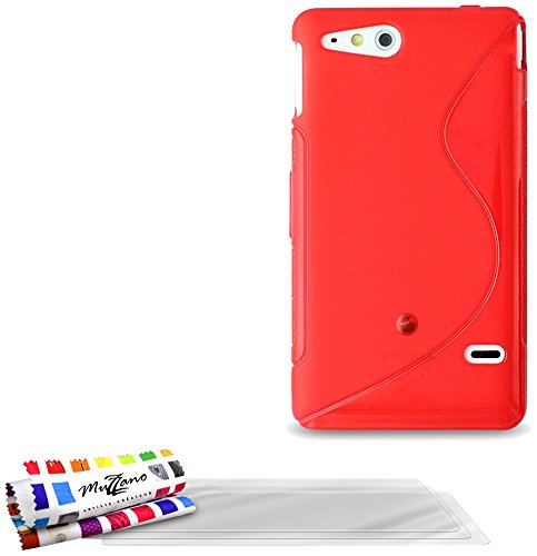 Comprar Muzzano F51S06-6753044 - Funda para Sony Xperia Go + 3 protecciónes de pantalla, color rojo al mejor precio