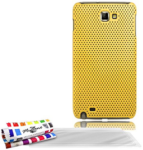 Comprar Muzzano F4813 - Funda para Samsung I9220 + 3 protecciónes de pantalla, color amarillo al mejor precio