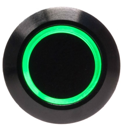 Comprar Lamptron Latching Black Housing Ring Verde 19mm - Pulsador al mejor precio