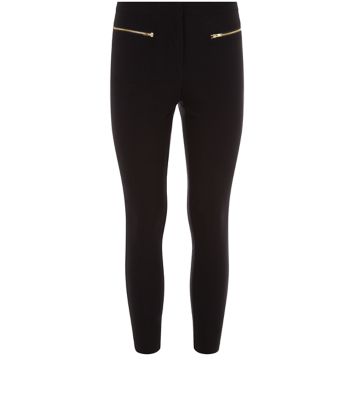 Comprar Petite Black Zip Front Bengaline Trousers al mejor precio