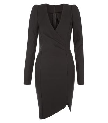 Comprar AX Paris Black Long Sleeve Wrap Front Dress al mejor precio