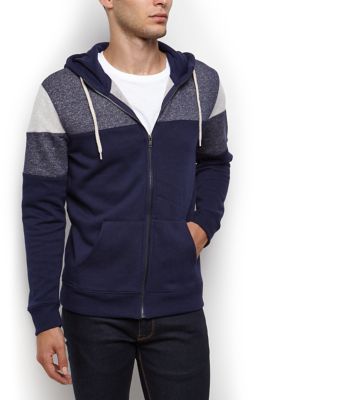 Comprar Navy Colour Block Zip Up Hoodie al mejor precio