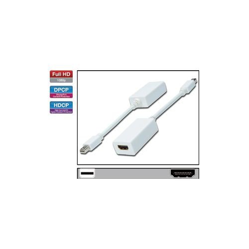 Comprar ASSMANN Electronic AK-340411-001-W adaptador de cable de vídeo - adaptadores de cable de vídeo (0,15m, Mini DisplayPort, HDMI, Bolsa de plástico) Color blanco al mejor precio
