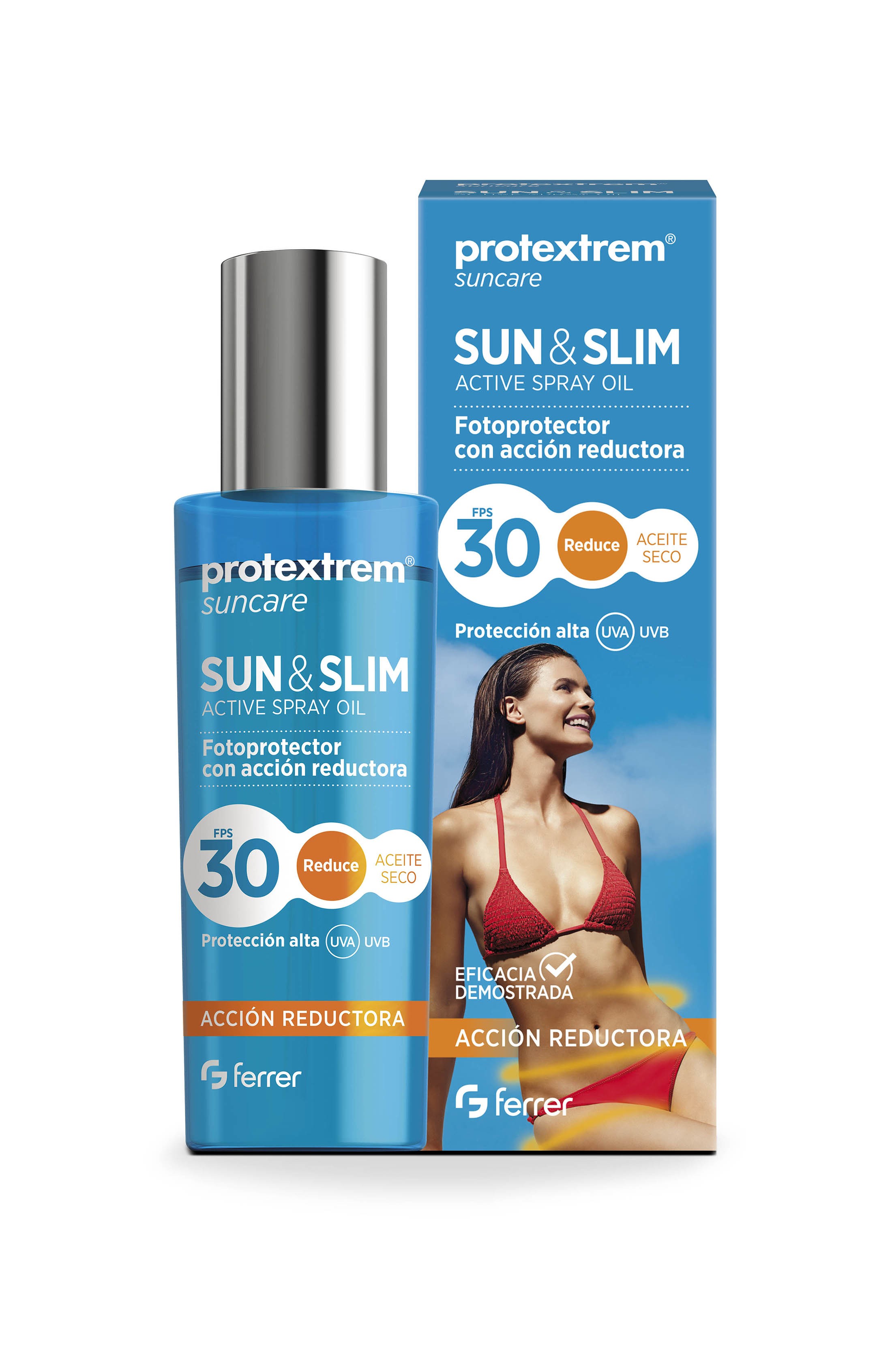 Comprar Protextrem suncare spf 30 active spray oil sun  y  slim active 200ml al mejor precio