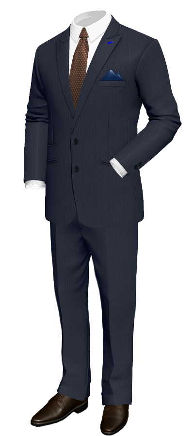 Comprar Traje azul oscuro a rayas de lana merino – Traje a medida al mejor precio