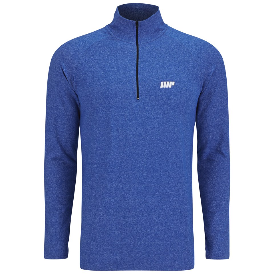 Comprar Myprotein Men's Performance Long Sleeve 1/4 Zip Top, Blue Marl, S al mejor precio