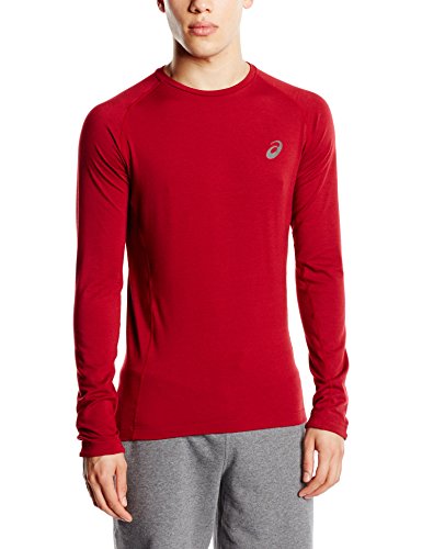 Comprar Asics hombres manga larga camiseta interior Fujitrail camiseta, hombre, color Rojo - Deep Ruby, tamaño large al mejor precio