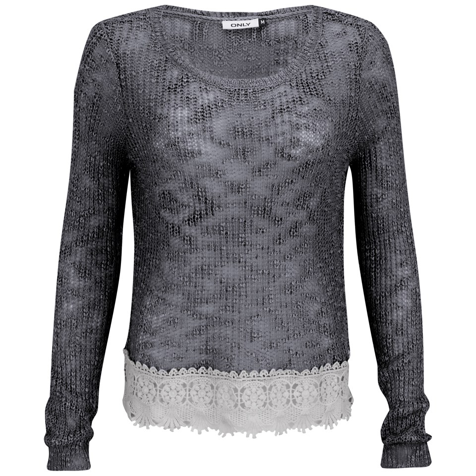 Comprar ONLY Women's Vanessa Lace Detail Knitted Jumper - Grisaille - XS/UK 6 al mejor precio