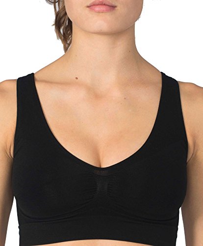 Comprar ANAISSA, Anaissa top sin aros control firme con Tecnología Biotech_ - Sujetador sin mangas para mujer, color negro, talla M (40-42) al mejor precio