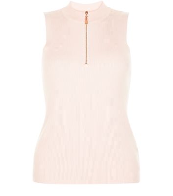 Comprar Cameo Rose Shell Pink Zip Front Turtle Neck Top al mejor precio