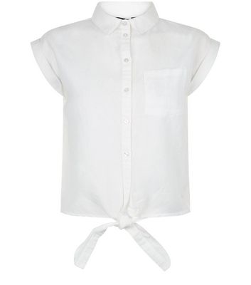 Comprar Teens White Tie Front Shirt al mejor precio
