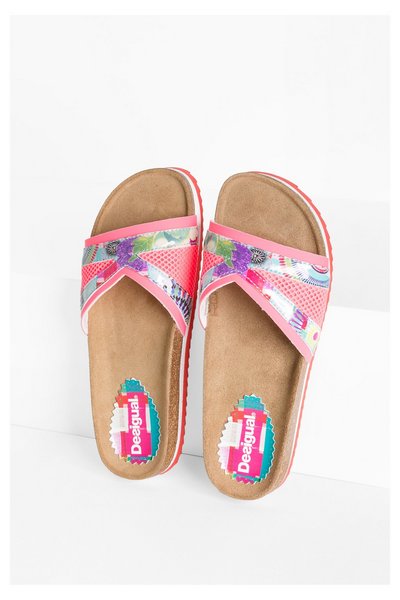 Comprar Desigual - Mujer - Chanclas de playa planas rosas - Nora 2 - Size 39 al mejor precio