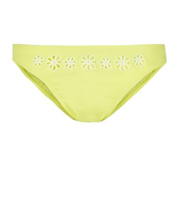 Comprar Yellow Floral Embroidered Bikini Bottoms al mejor precio