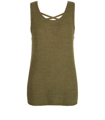 Comprar Khaki Knitted Cross Back Vest al mejor precio