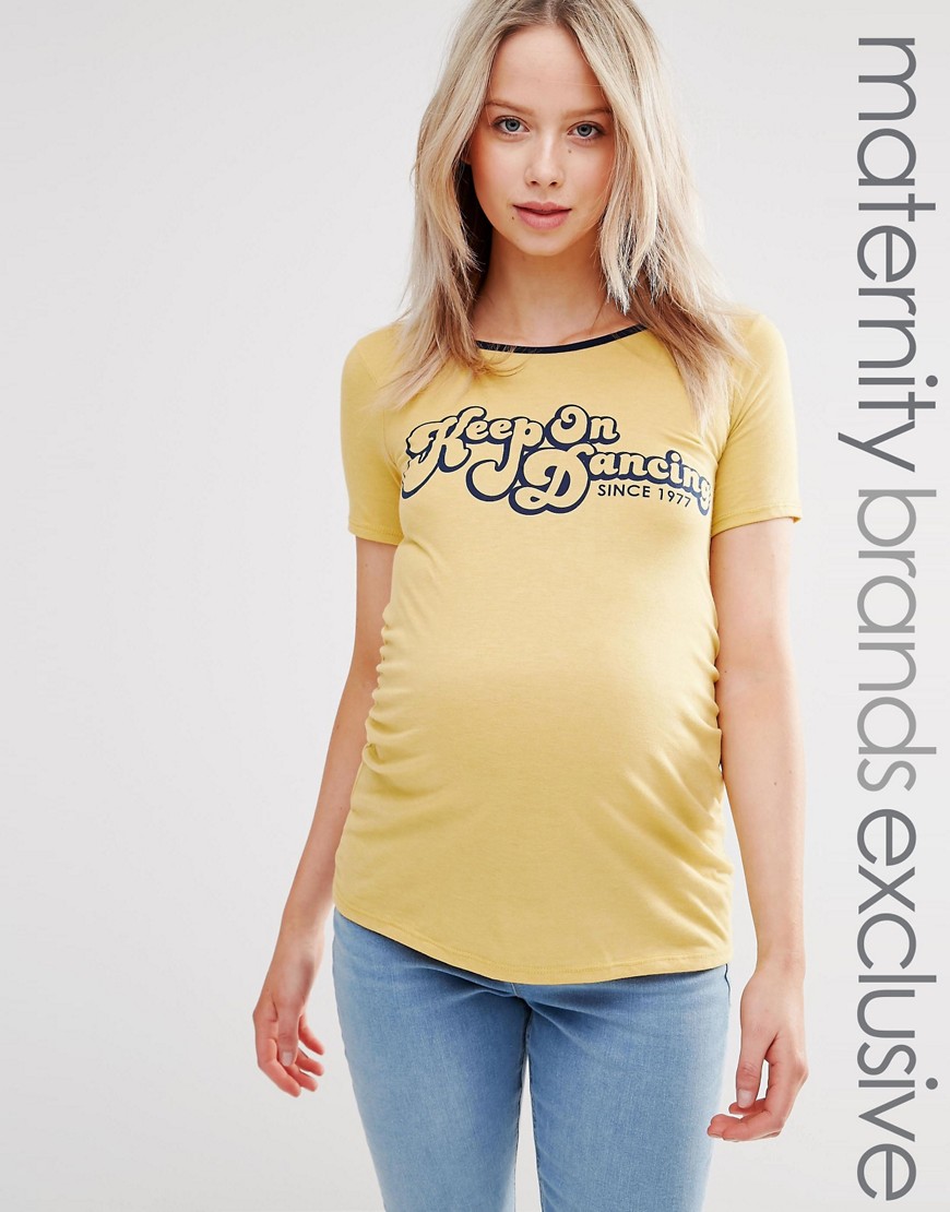 Comprar Camiseta con eslogan Keep On Dancing de Bluebelle Maternity al mejor precio