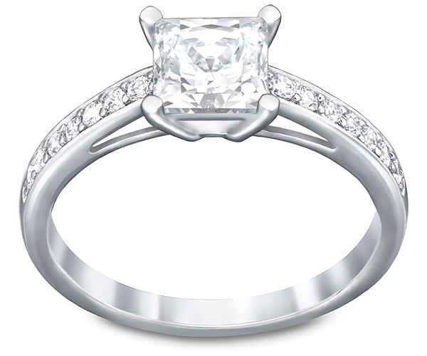 Comprar Swarovski Attract Square Anillo Blanco Chapado en rodio al mejor precio