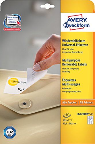 Comparar mejores precios Avery L6023REV-25 etiqueta de impresora - Etiquetas de impresora (Color blanco, Self-adhesive printer label, A4, Papel, Laser/Inyección de tinta, Desmontable) con descuentos Comprar Avery L6023REV-25 etiqueta de impresora - Etiquetas de impresora (Color blanco, Self-adhesive printer label, A4, Papel, Laser/Inyección de tinta, Desmontable) al mejor precio