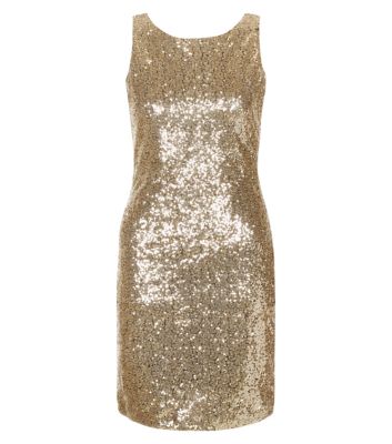 Comprar Amalie & Amber Gold Sequin Sleeveless Dress al mejor precio