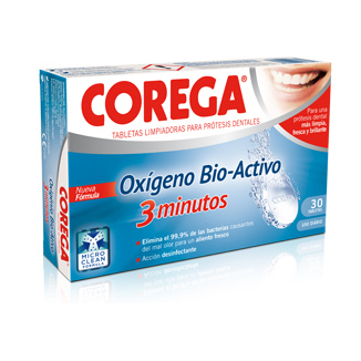 Comprar Limpiador Corega Oxigeno Bio-Activo 30 Tabletas al mejor precio