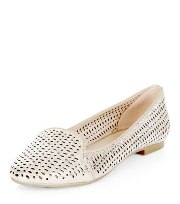 Comprar Bronze Metallic Laser Cut Out Slipper Shoes al mejor precio