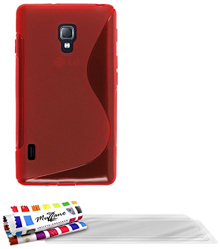 Comprar Muzzano F19286 - Funda para LG Optimus L7 II, incluye 3 protectores de pantalla, color rojo al mejor precio
