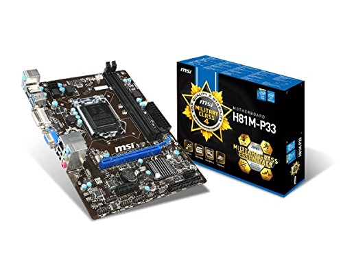 Comprar MSI H81M-P33 - Placa base (Intel Socket 1150, SDDR3, Micro ATX, USB 3.0, VGA + DVI, GBLAN, SATA3) al mejor precio